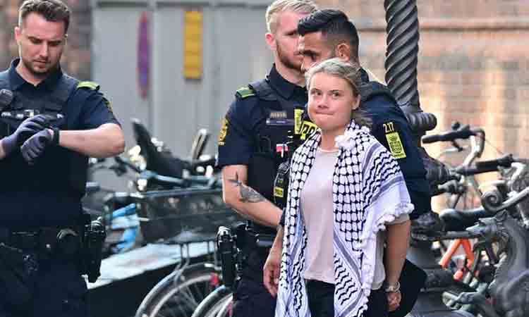 Detained by Danish Police During a pro-Palestinian Demonstration is Activist Greta Thunberg