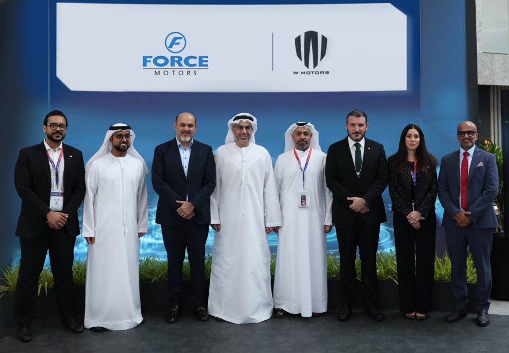 W-Motors-x-Force-Motors-Group-Photo-From-left-to-right-Ahmed-Ayman-Mohammed-Ali-Al-Kamali-Prasan-Fiodia-HE-Badr-Al-Olama-Haitham-Belhasa-Ralph-Debbas-Catherine-Debbas-Tahir-Mahmood