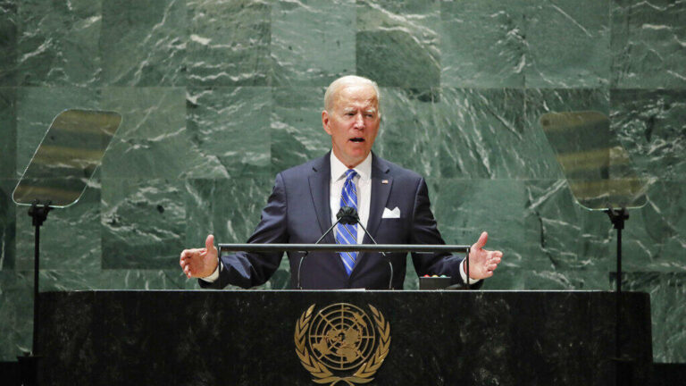U.S. President Joe Biden addresses the 76th Session of the U.N. General Assembly in New York City