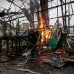 Aftermath of a Russian drone attack in Kharkiv