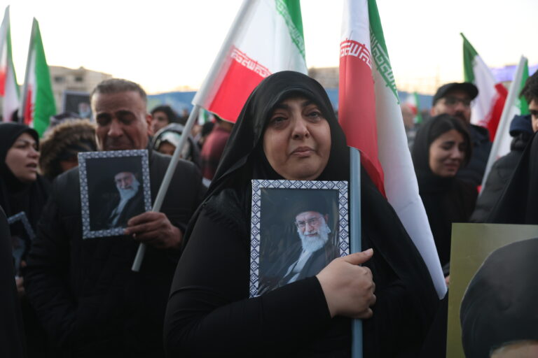 Mourners gather at Enqelab square in Tehran following death of Iranian Supreme Leader Ayatollah Ali Khamenei