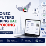 accounting software dashboard with UAE compliance overlay